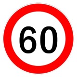 Autocolant limitator viteza 60km/h - &Oslash;13cm Garage AutoRide
