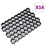 Cumpara ieftin Grilaje de gazon, 16 buc., negru, 60x40x3 cm, plastic