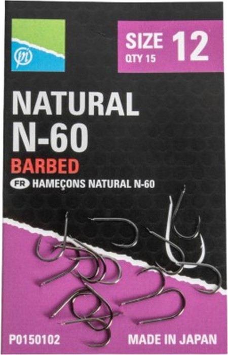 Carlige Preston Natural N-60, Nr.10, 10buc/pac