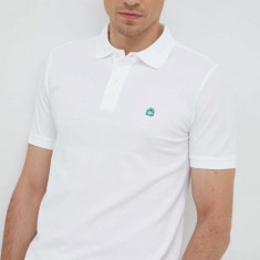 United Colors of Benetton polo de bumbac culoarea alb, neted