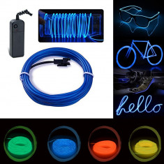 Kit luminos tuning bicicleta fir EL Wire, lungime 3 m, invertor inclus foto