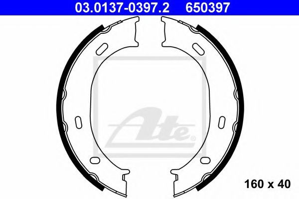 Set saboti frana, frana de mana MERCEDES SPRINTER 2-t caroserie (901, 902) (1995 - 2006) ATE 03.0137-0397.2