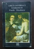 Lirică universală &icirc;n traducerea lui Vasile Nicolescu