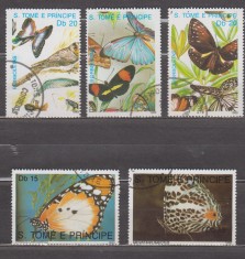 A12 S5 4 - Timbre foarte vechi - Sao Tome e Principe - fluturi