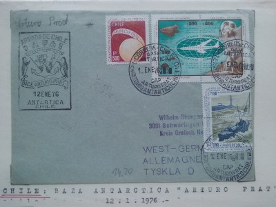 1976-Chile-Baza Arturo Prat-Plic circ. foto