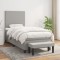 vidaXL Pat continental cu saltea, gri deschis, 80x200 cm, textil 3136389