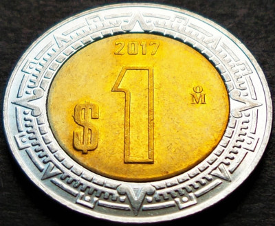 Moneda bimetal 1 NUEVO PESO - MEXIC, anul 2017 *cod 5213 = A.UNC foto