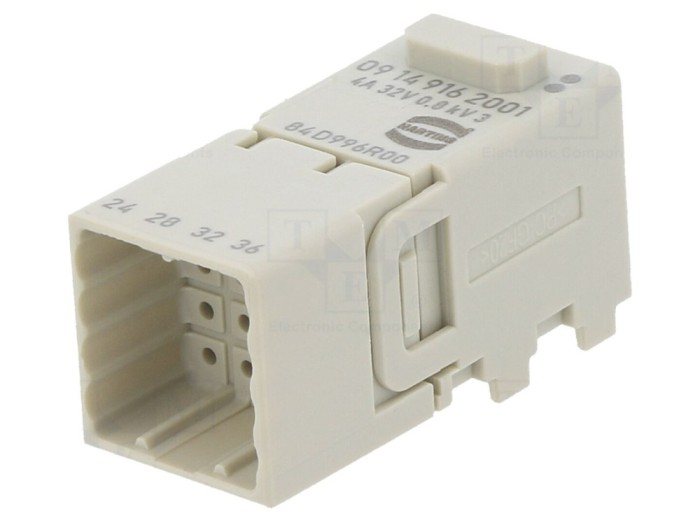 Conector HDC tată 16 pini, 1 modul
