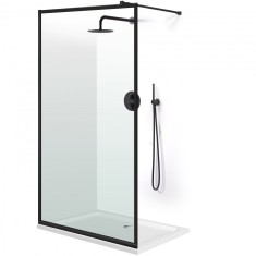Paravan dus walk-in Aqua Class &reg; Black, model Frame negru, sticla clara, securizata, 90x195 cm
