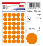 Etichete Autoadezive Color, D16 Mm, 240 Buc/set, Tanex - Orange