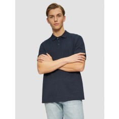 Tricou polo din bumbac, barbati, croiala Regular Fit, Bleumarin inchis, S
