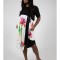 ROCHIE MIDI ASIMETRICA CU BUZUNARE SI MANECA SCURTA FUNDA IRIS PRINT SEMITRANSPARENT TALIE UNICA Multicolora