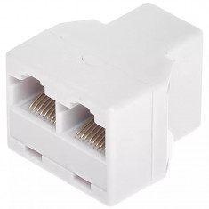 Adaptor 8P8C mama 2 x 8P8C mama Alb Pentru Conectarea a Doua Cabluri RJ45