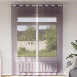 VidaXL Perdele Voile cu Oelii 2 buc Violet 140x260 cm