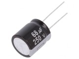 Condensator electrolitic THT 68uF 250V 18x20mm