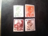 Serie Romania 1934 , Regele Carol II , 4 valori