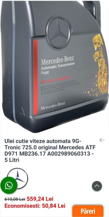 Ulei cutie automata Mercedes
