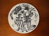 PLACA DIN CERAMICA SMALTUITA- MASKERADE- NYMOLLE DENMARK-Bj&oslash;rn Wiinblad D16,5cm