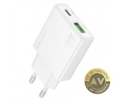 Incarcator Retea Borofone BN25 Wish 30W 3A 1 x USB-A - 1 x USB-C Alb
