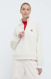 Cumpara ieftin Adidas Originals bluză Essentials Halfzip Sweatshirt femei, culoarea bej, uni, IR5940