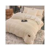 Cumpara ieftin Lenjerie de Pat Cocolino , Cearceaf cu Elastic, 4 Piese, Blană de Iepure Artificială, Cream - JOJ670