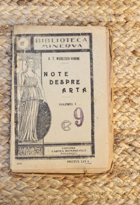 NOTE DESPRE ARTA - G.T. NICULESCU VARONE VOL.I foto