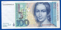 (2) BANCNOTA GERMANIA - 100 MARK 1996 (2 IANUARIE 1996), PORTRET CLARA SCHUMANN foto