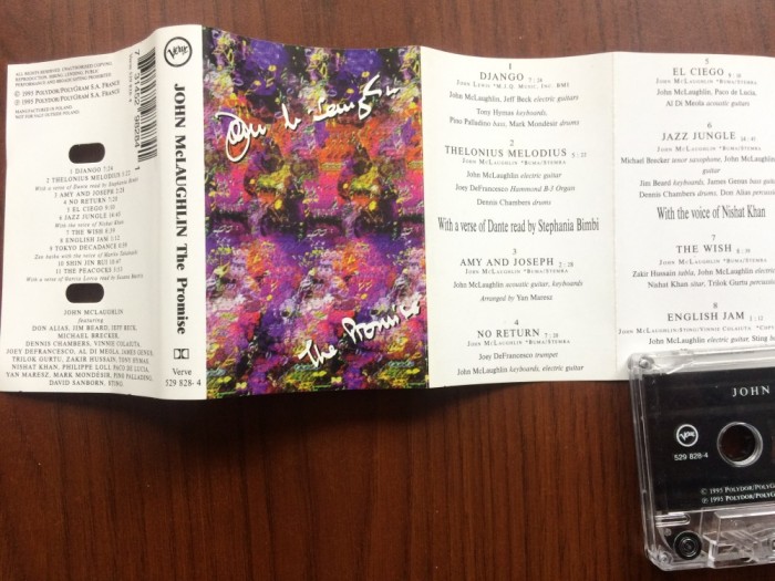 john mclaughlin the promise 1995 caseta audio muzica fusion jazz rock verve rec.