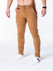 Pantaloni pentru barbati camel slim fit casual elegant model nou P646 foto