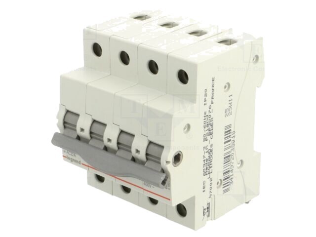 Separator-&icirc;ntrerupător LEGRAND RX3 40A 4P pentru șină DIN, 400VAC