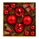 SET ORNAMENTE DE CRACIUN / ROSU - 32P.