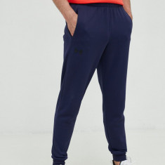 Under Armour pantaloni de trening Armour Fleece barbati, culoarea albastru marin, neted