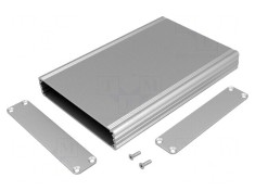 Carcasa Aluminiu Gri cu Panou AKG 105mm x 160mm x 22mm foto