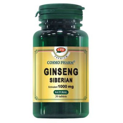 Supliment Alimentar Ginseng Siberian 1000mg 30 tablete Cosmo Pharm foto