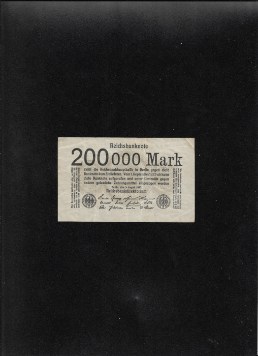 Germania 200000 200 000 marci mark 1923 o singura fata