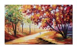 Cumpara ieftin Tablou pictat manual living, dormitor, Impreuna spre viitor (3), stilizat - 100x60cm ulei pe panza in cutit efect 3D, Spectaculos!