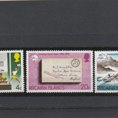 Pitcairn (Insulele) 1974-Centenar U.P.U.,serie 3 valori,dantelate,MNH,Mi.141-143