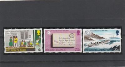 Pitcairn (Insulele) 1974-Centenar U.P.U.,serie 3 valori,dantelate,MNH,Mi.141-143 foto