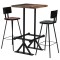 vidaXL Set mobilier de bar, 3 piese, multicolor, lemn masiv reciclat