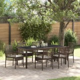 vidaXL Set de masă pentru grădină 7 pcs Maro 190 x 90 x 75 cm