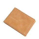 Cumpara ieftin Portofel barbati minimalist, BUSY LDY&amp;GTM&reg; Avangard, ultra Slim, antiscanare carduri RFID, piele naturala, maro