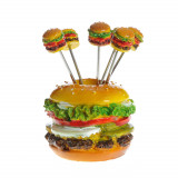 Suport burger cu 6 scobitori 11 cmSuport burger cu 6 scobitori 11 cm