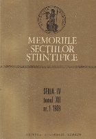 Memoriile Sectiilor Stiintifice, Nr. 1/1989 foto