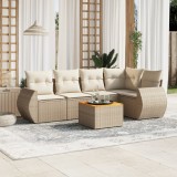 vidaXL Set canapele de grădină cu perne, 6 piese, bej, poliratan 3224994