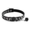 Zgarda ajustabila cu clopotel pentru caini si pisici, 18-32cm, Negru, Oem