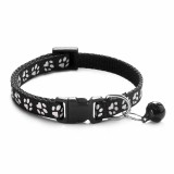 Zgarda ajustabila cu clopotel pentru caini si pisici, 18-32cm, Negru, Oem