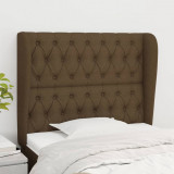 VidaXL Tăblie de pat cu aripioare maro &icirc;nchis 93x23x118/128 cm textil