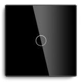 Fateta de sticla pentru intrerupator touch simplu negru Spin SPN1430B