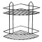 Etajera pentru baie, din metal, pe colt, doua rafturi, negru mat, A24202S, 210 x 210 mm
