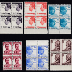 ROMANIA 1940 LP 139 REGELE CAROL II - 10 ANI DE DOMNIE BLOCURI DE 4 TIMBRE MNH